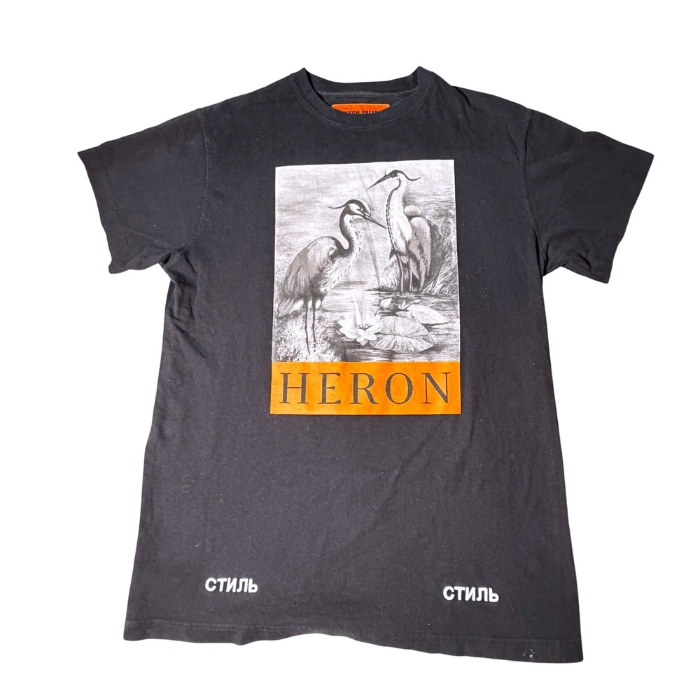 Heron Preston Graphic Tee Mens XL Black Bird Print CTNMB Style Shirt